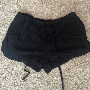 Black cotton lounge shorts
